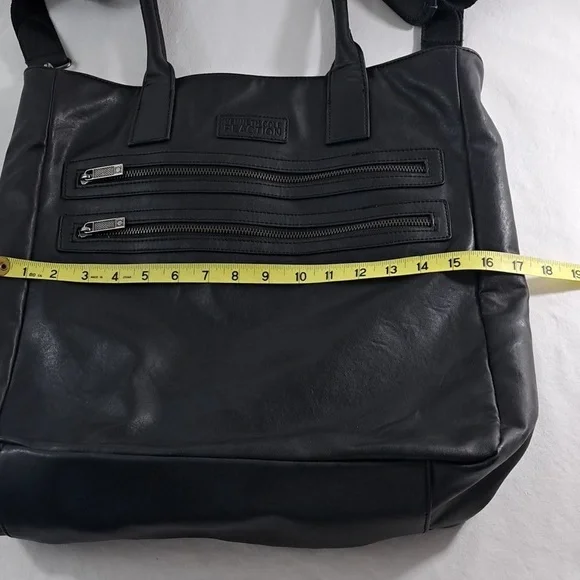 Kenneth Cole REACTION Oversized Leather Tote 🖤 | Unisex Zip-Top Laptop Bag | - Picture 2 of 10